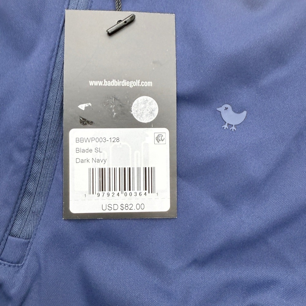 Bad Birdie Golf Womens L Blade Sleeveless Mock Neck Zip Polo Shirt Tank Navy - Picture 3 of 4